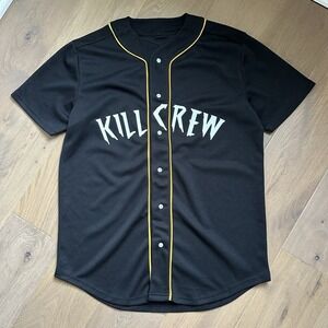 KILL CREW Short Sleeve Baseball Jersey Shirt Porrada Series Men's XL Black